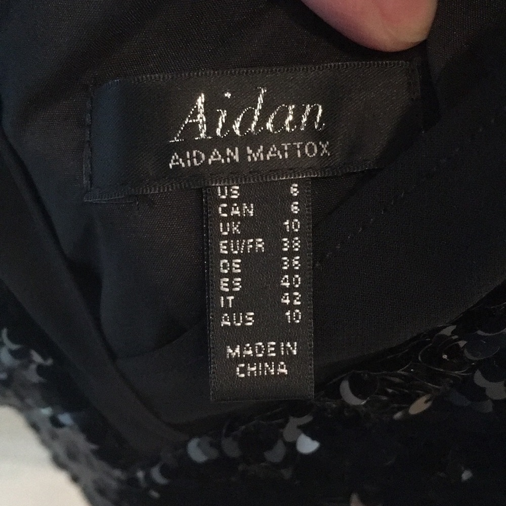 AIDAN MATTOX black sequin dress HOLIDAY PARTY!!!!! - Picture 7 of 8